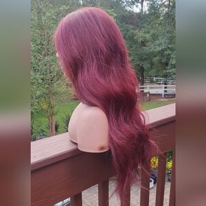 Luxurious 100% Human Hair, Custum Colored Burgundy Wig
